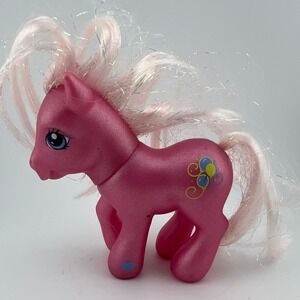 My Little Pony G3 Pinkie Pie 2003 Hasbro Pink Sparkle Pony Tinsel Hair Balloons